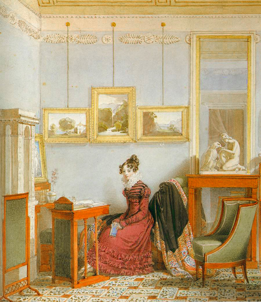 woman at her writing desk